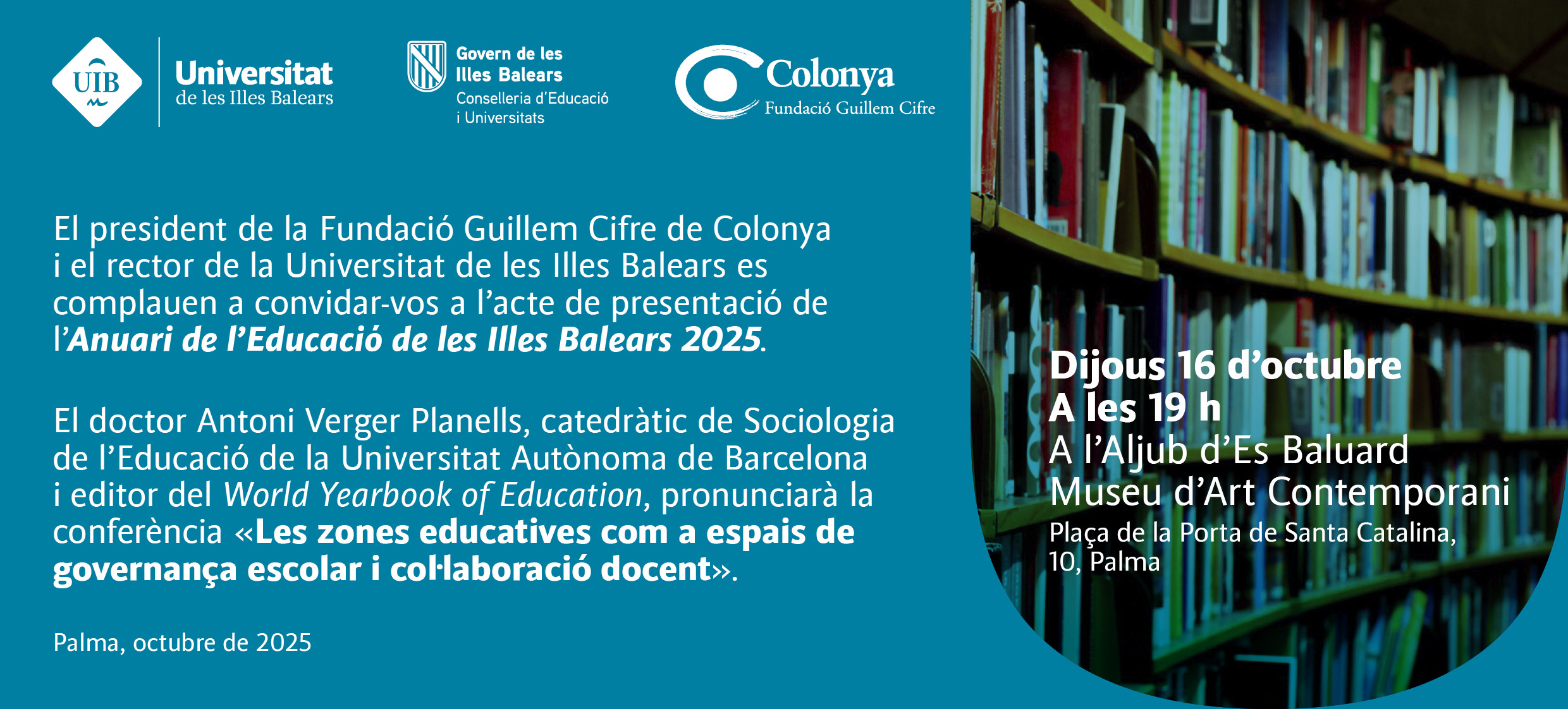 Invitacio Anuari Educacio Illes Balears 25 UIB