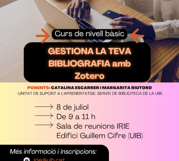 Gestiona la teva bibliografia amb Zotero (nivell bàsic)